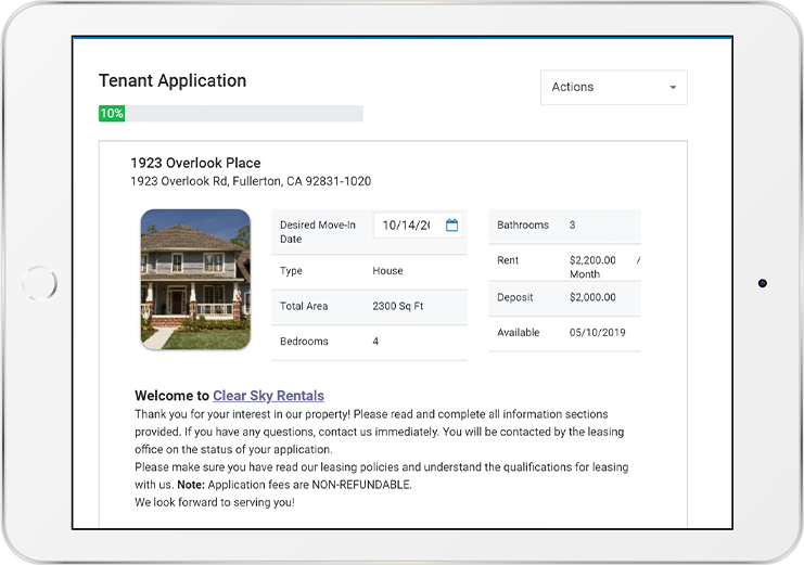 Application Portal Tablet