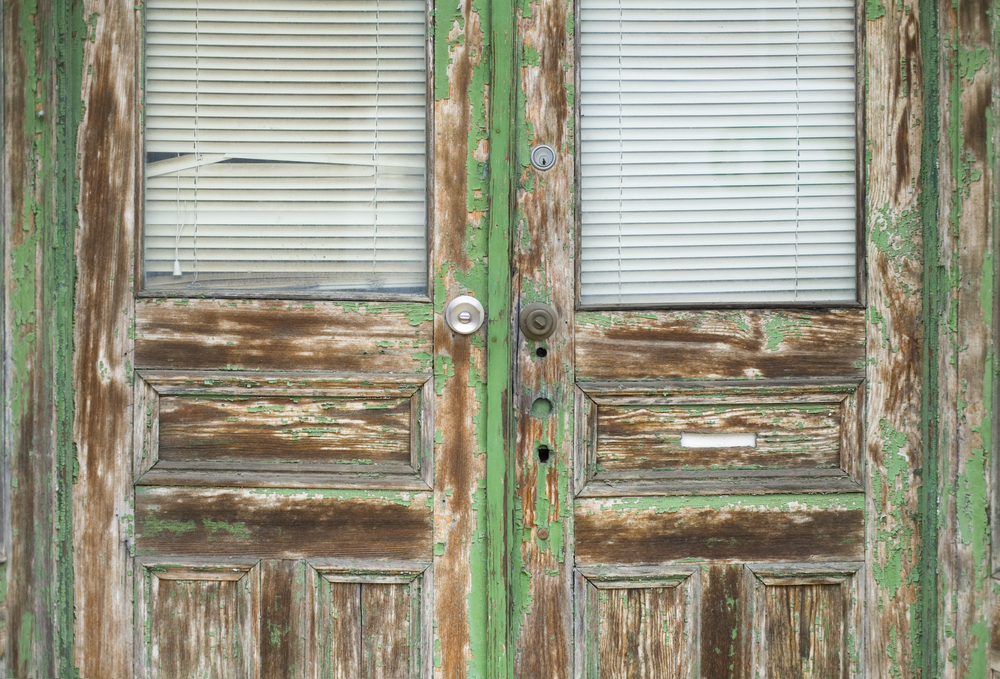 distressed property door